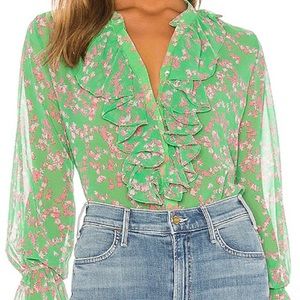 Misa Los Angeles Lillie Top in Pink Mini Blooms